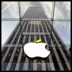 Logo Apple en torre
