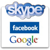 skype, facebook y google