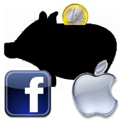 apple y facebook, hucha
